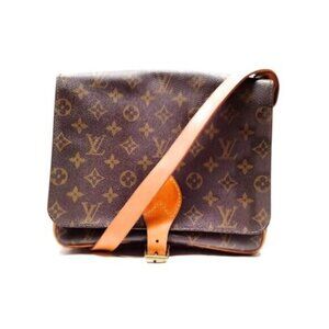 Authentic Louis Vuitton Cartouchiere GM Brown Crossbody Bag 264-092525